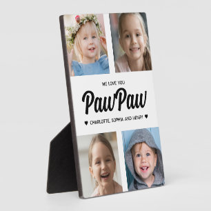 Plaque Photo We Love You PawPaw Family Photo Collage