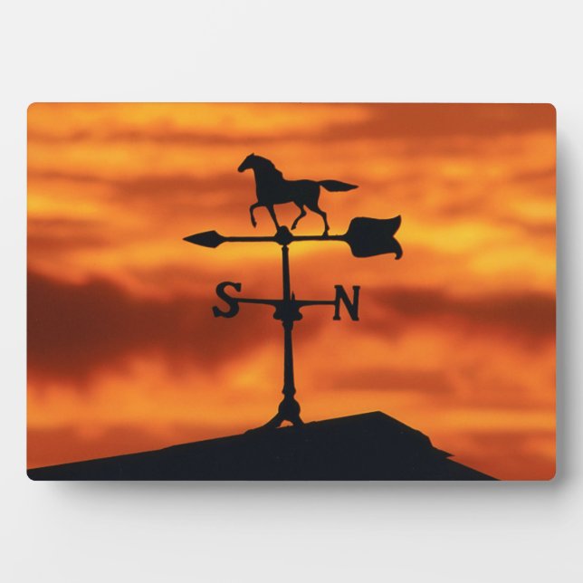 Plaque Photo Weather Vane at Sunset (Devant)