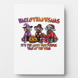 Plaque Photo Weimaraner Halloween Thanksgiving Christmas Surdim