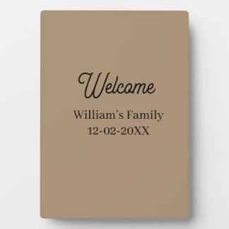 Plaque Photo Welcome home add family name house inauguration 