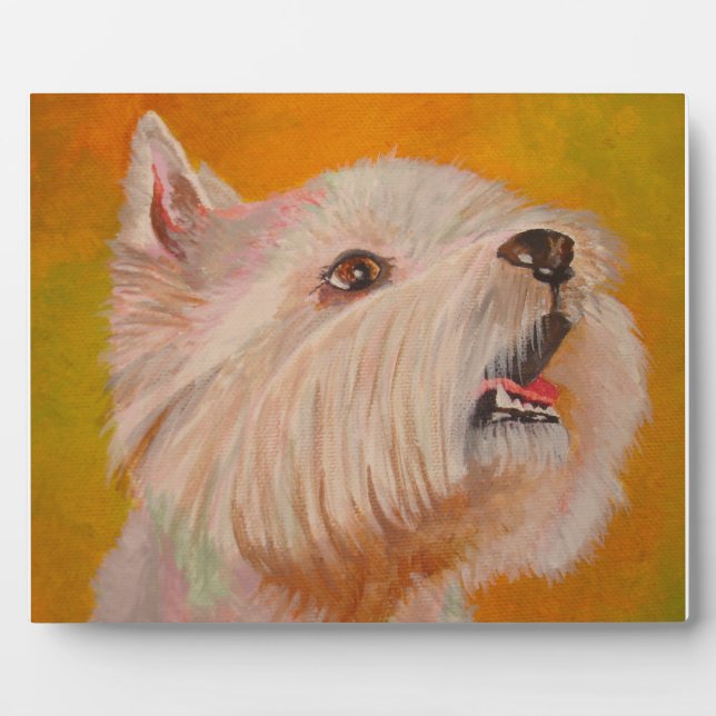 Plaque Photo West Highland White Terrier Portrait (Devant)