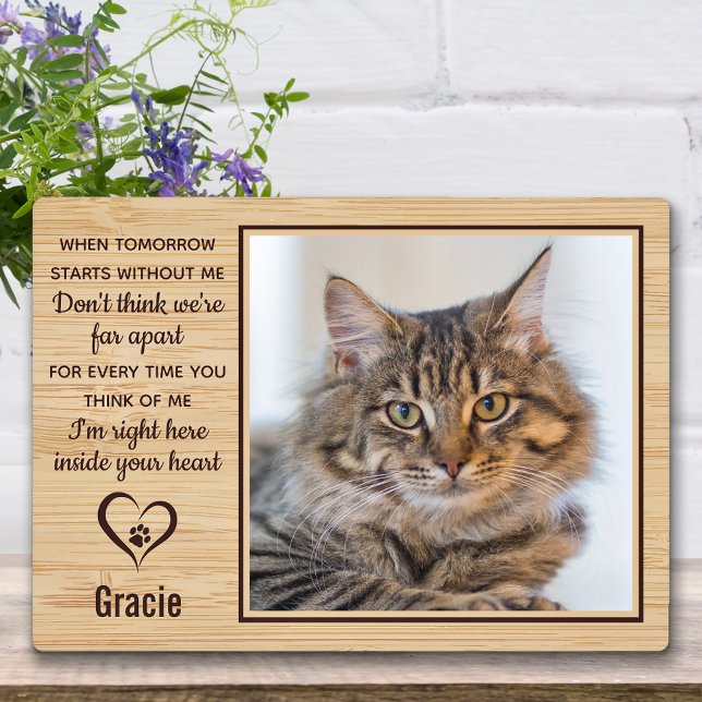 Plaque Photo When Tomorrow Starts Without Me Cat Memorial Photo (Créateur téléchargé)