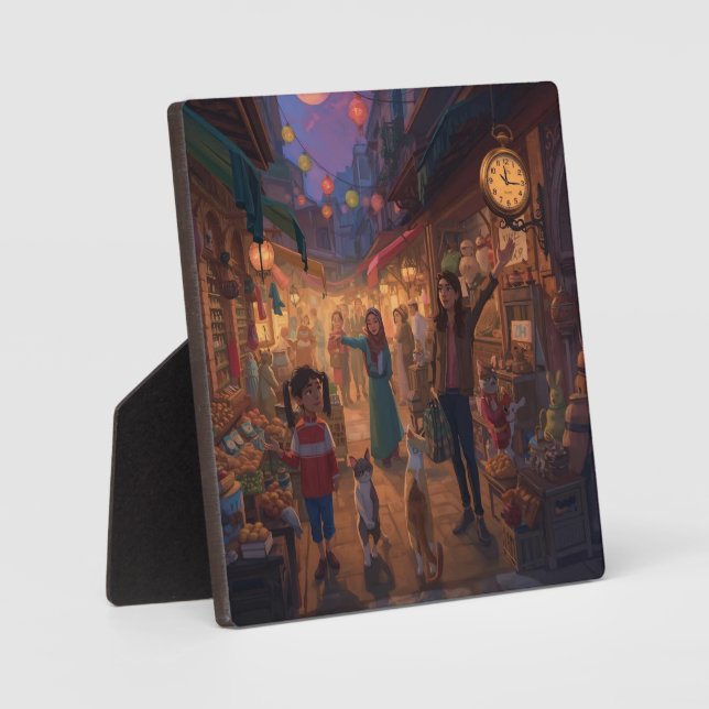 Plaque Photo Where Cats Wander and Lanterns Glow (Recto)