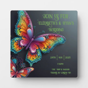 Plaque Photo Whimsical Butterfly Romance Faire-part de mariage