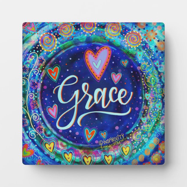 Plaque Photo Whimsical Joli Moderne Bleu Grace (Devant)