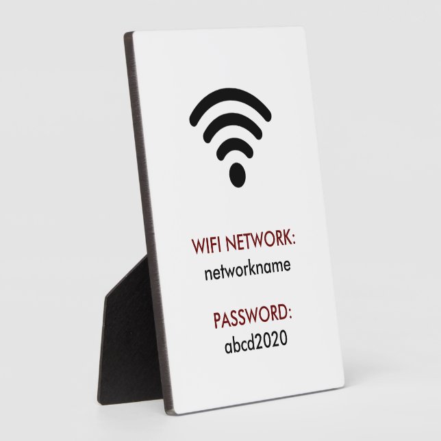 Plaque Photo Wifi Network and Password Business Retail (Côté)