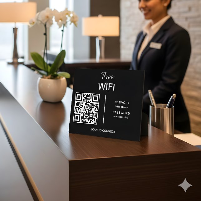 Plaque Photo Wifi Network QR Code Scan pour connecter le Noir m (Créateur téléchargé)