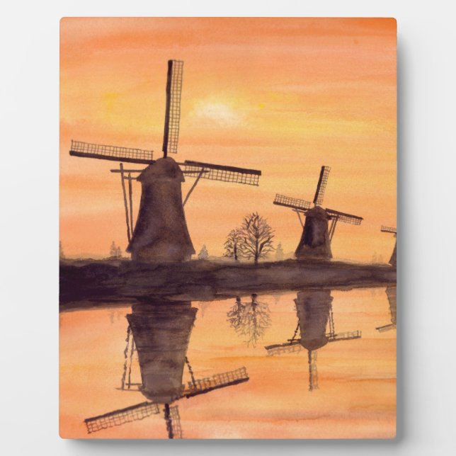 Plaque Photo Windmills Sunset (Devant)
