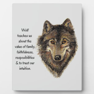 Plaque Photo Wolf totem Inspirational Spirit Guide Animal Plaqu