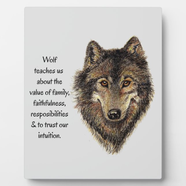 Plaque Photo Wolf totem Inspirational Spirit Guide Animal Plaqu (Devant)