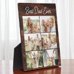 Plaque Photo Wood Father's Day 6 Photo Collage Best Dad Ever<br><div class="desc">Give Dad a meaningful gift he will always cherish with this wood photo collage plaque featuring a bold Best Dad Ever design and space for six personal photos. The natural wood texture adds a rustic, timeless feel, perfect for a home office, dresser, or living room shelf. Whether it is snapshots...</div>