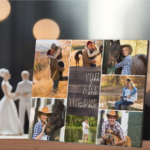 Plaque Photo Wood Look You are the One Photo Collage