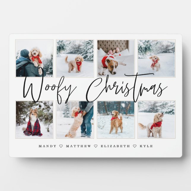 Plaque Photo Woofy Christmas Script Animaux de compagnie photo  (Devant)