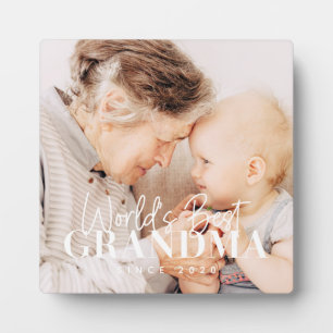 Plaque Photo World's Best Grandma Since 20XX Simple Chic Photo