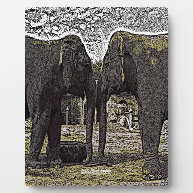 Plaque Photo Yeux éléphants (Devant)