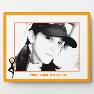 Plaque Photo Yoga tree pose black, orange custom