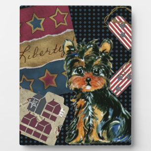 PLAQUE PHOTO YORKIE POO DU 4 JUILLET