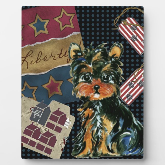 PLAQUE PHOTO YORKIE POO DU 4 JUILLET (Devant)