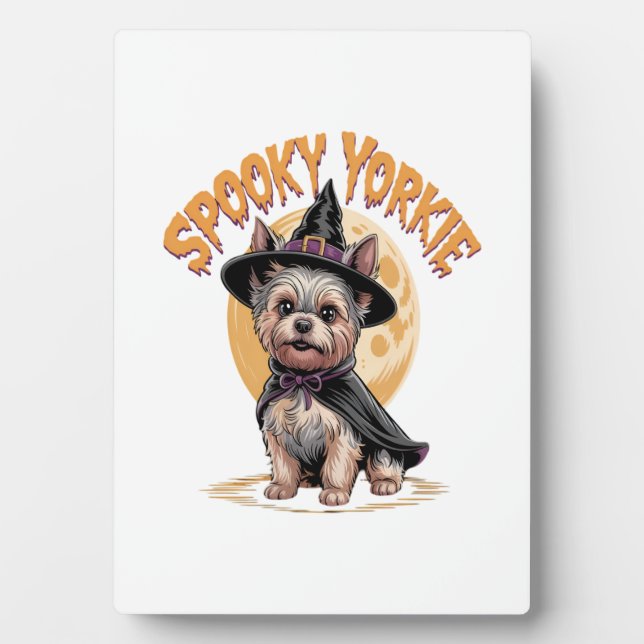 Plaque Photo Yorkshire Terrier Halloween (Devant)