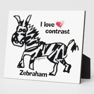 Plaque Photo Zebraham - J'aime le contraste
