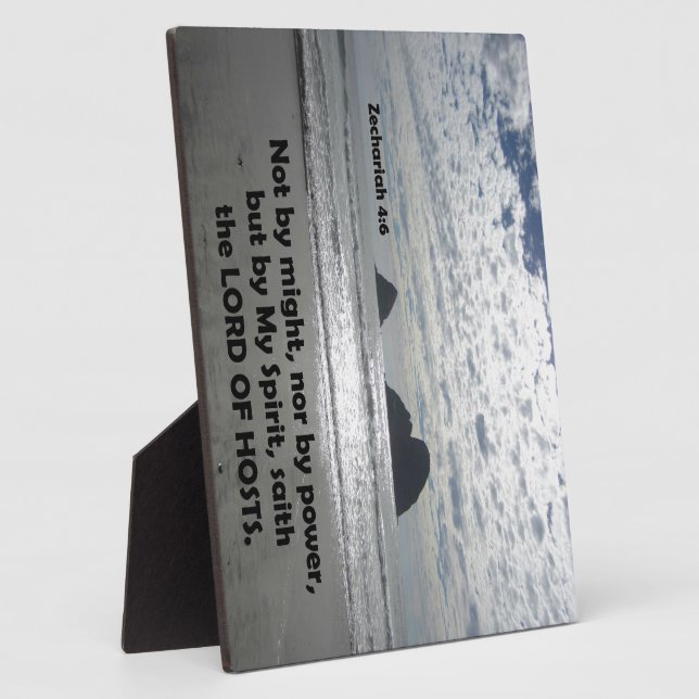 Plaque Photo Zech. 4:6 Ni par la force, ni par la puissance, (Côté)