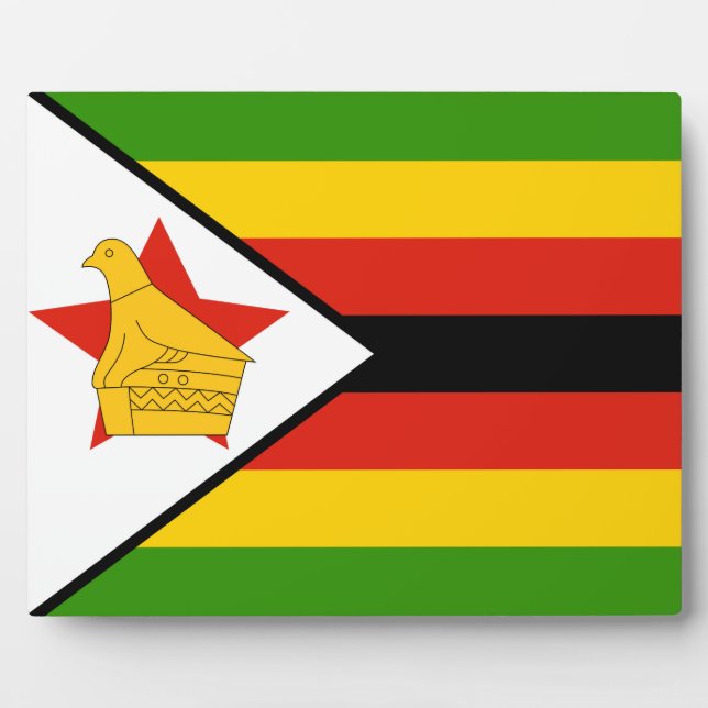 Plaque Photo Zimbabwe - Drapeau du Zimbabwe (Devant)