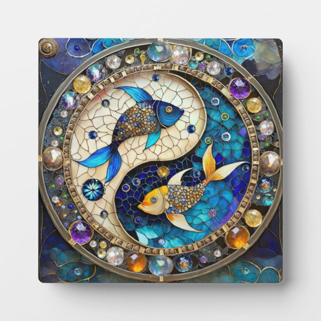 Plaque Photo Zodiaque - Poissons Yin et Yang (Devant)