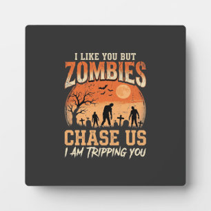 Plaque Photo Zombies Drôles de Halloween Nous Pourchassent Desi