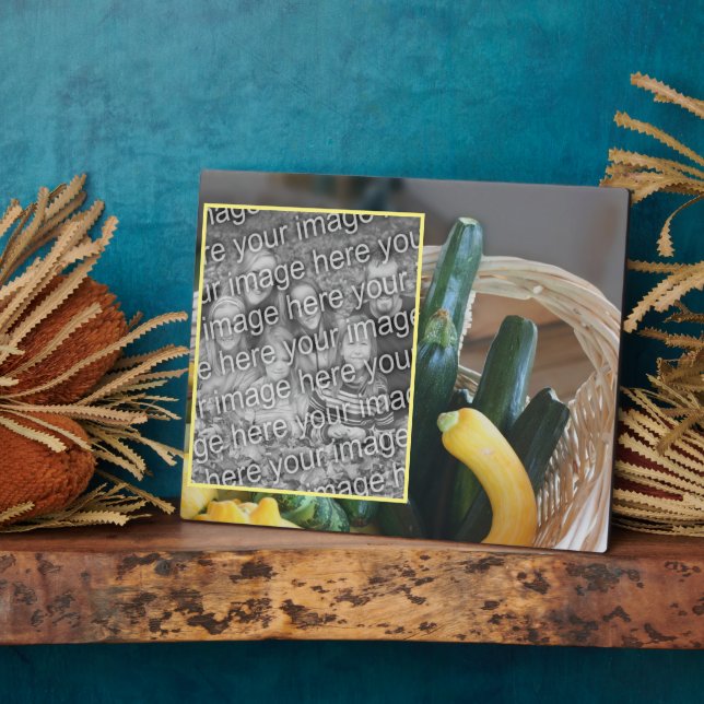 Plaque Photo Zucchini Squash Légumes Ajouter votre propre photo (Côté)
