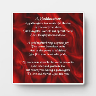 Plaque poème Godgirl - Design en soie rouge