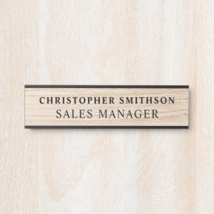 Plaque professionnelle en bois moderne Bureau modi