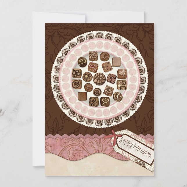 Plaque remplie de chocolats Invitation à la fête d (Devant)