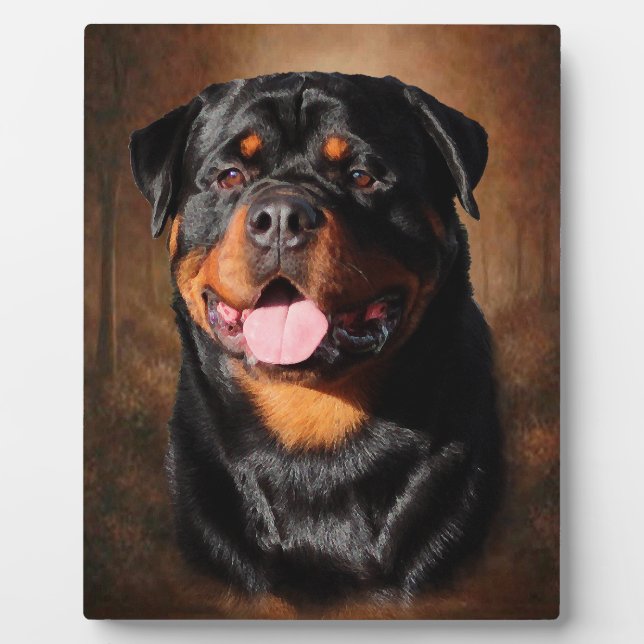 Plaque Rottweiler avec de l'Easel (Devant)