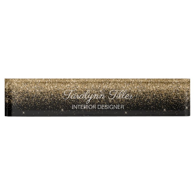 Plaque rouge du bureau de Parties scintillant Gold (Devant)