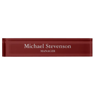 Plaque rouge élégante et moderne pour bureau