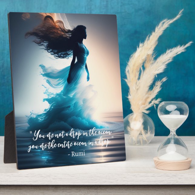 Plaque Rumi Ocean Citation Dreamscape Tabletop (Côté)
