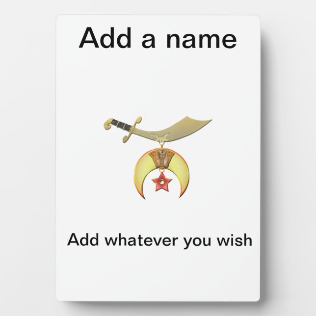 Plaque Shriners (Devant)