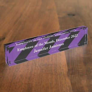 Plaque signalétique acrylique de bureau, employé