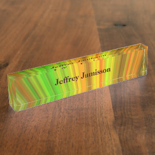 Plaque signalétique acrylique, jaune et vert de