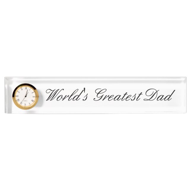 Plaque signalétique de bureau avec papa du monde (Devant)