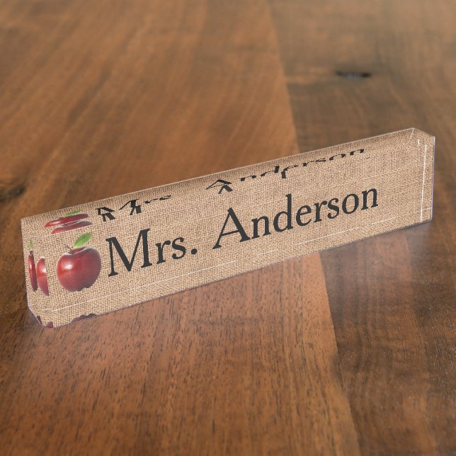 Plaque signalétique de professeur d'Apple de pays (Taille)