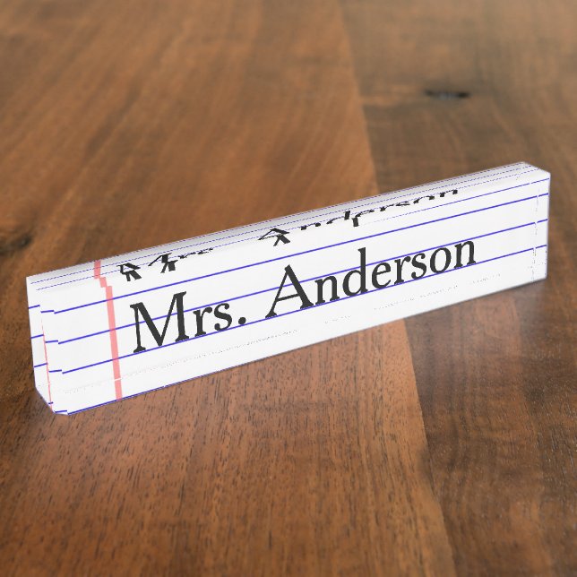 Plaque signalétique de professeur de carnet pour (Taille)