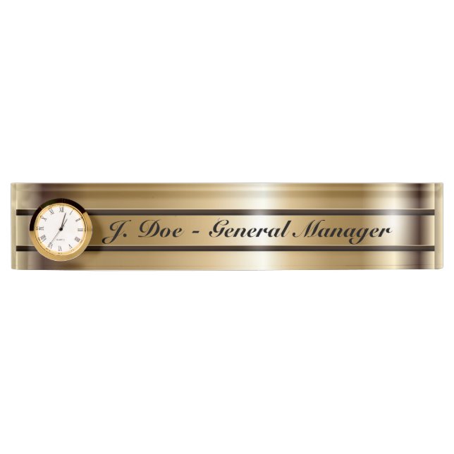 Plaque signalétique du bureau Golden Stripes (Devant)