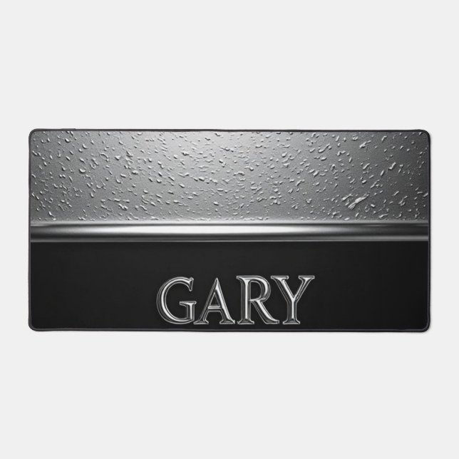 Plaque signalétique Gary Chrome avec gouttes de mé (Recto)