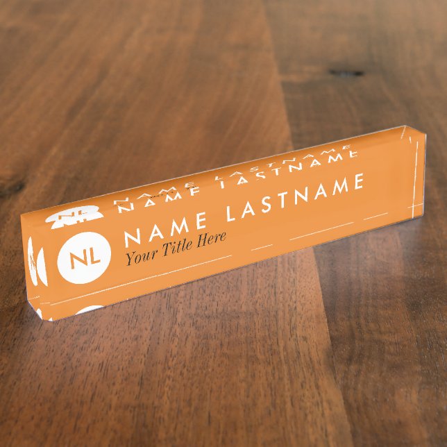 Plaque signalétique orange de bureau de cercle de (Taille)