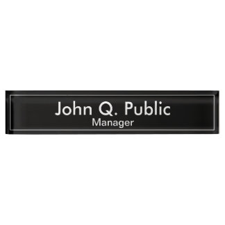 Plaque signalétique simple du bureau noir