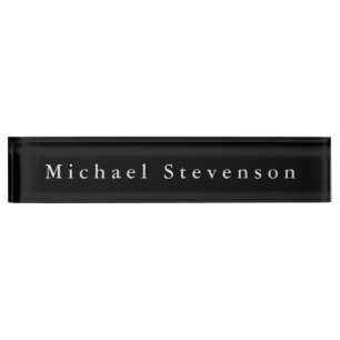 Plaque signalétique unique Black Elegant Modern De