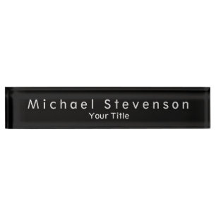 Plaque signalétique unique Black Elegant Modern De