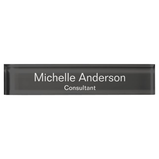 Plaque signalétique unique Chic Grey Consultant (Devant)