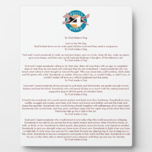 Plaque "So God made A Chien"